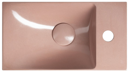 AGOS umywalka betonowa, 40x22cm, lewa/prawa, różowy połysk