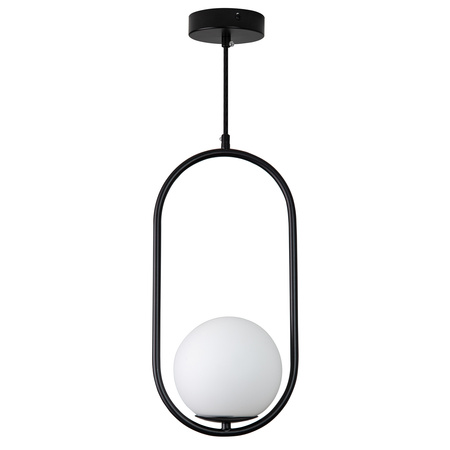Lampa wisząca COSTA SOLO 40 cm - czarny stelaż, biały klosz