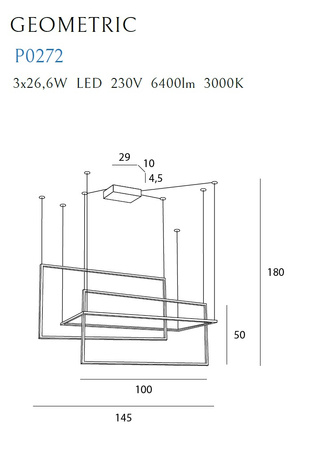 MAXLIGHT P0272 LAMPA WISZĄCA GEOMETRIC BIAŁA