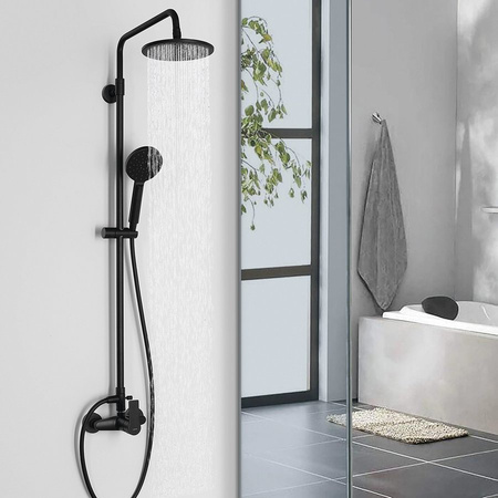PAX zestaw prysznicowy z baterią dźwigniową, czarny mat