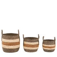 Orra Brown Striped Basket Set of 3