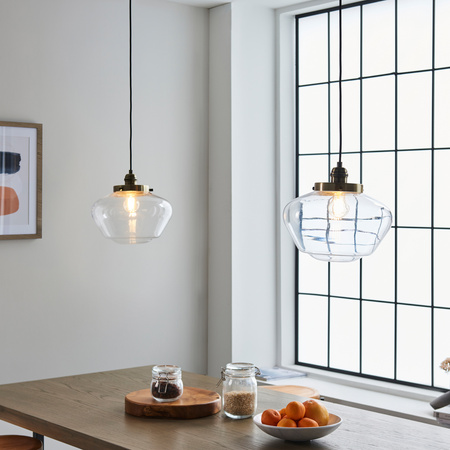 Camberley 1 Pendant Light Antique Brass Clear