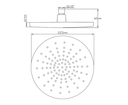 Deszczownia, średnica 230mm, chrom