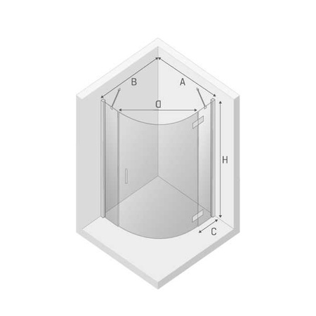 KABINA NEW MERANA PÓŁOKRĄGŁA P 90x90x195 CZYSTE 6mm ACTIVE SHIELD