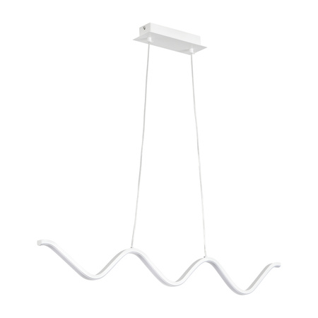 Lampa wisząca ZIGZAG 90 cm - LED, biała, falista listwa