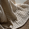 Crinkle Stripe Bedspread Beige 2400x2600mm
