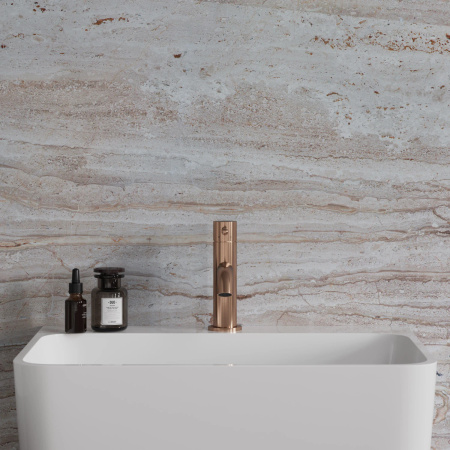 Y bateria umywalkowa, miedź szczotkowana