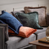 Cut Velvet Fringe Cushion Silver 500x500mm