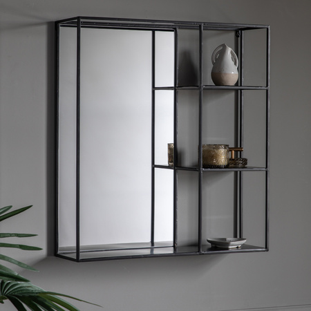 Półka na lustro Bassan czarna 600 x 120 x 650 mm