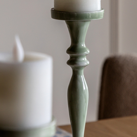Alzira Candlesticks Green Set of 2
