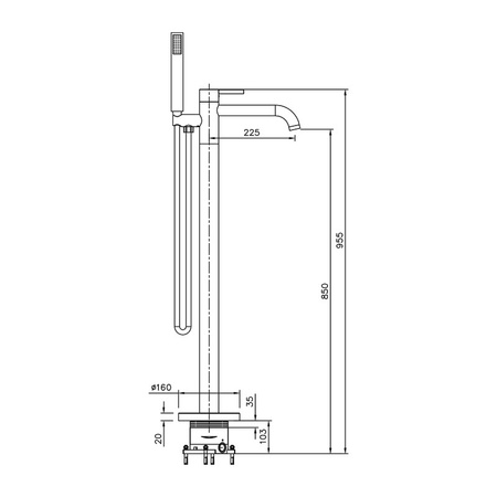 Bateria wannowa wolnostojąca Orion Chrome