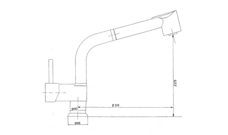 RHAPSODY bateria kuchenna z wysuwaną wylewką, chrom