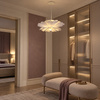 Lampa wisząca PEONY biała 50 cm - nowoczesna lampa sufitowa do salonu
