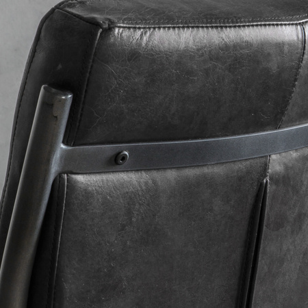 Krzesło skórzane Capri Antique Ebony 520 x 660 x 880 mm