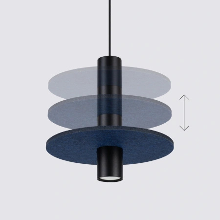Lampa wisząca PELTA 1 czarna/granatowa