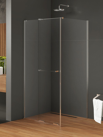 Kabina prysznicowa SMART 1D prostokątna U 120x80x200 szkło czyste 8mm Active Shield 2.0 - WIESZAK