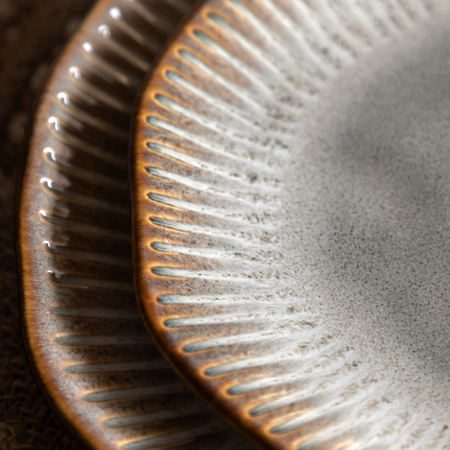 Organic Ridged Side Plate Stone (4pk) D220mm