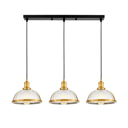 POTRÓJNA LAMPA WISZĄCA LOFT MOSIĘŻNA BRICO W3 PRO