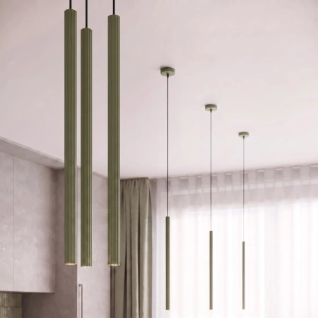 Lampa wisząca ARCHE 3P zielona oliwka