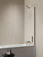 NZ4 Parawan nawannowy NESTA GUNMETAL BRUSHED stały U 100x140 szkło czyste 8mm Active Shield 2.0