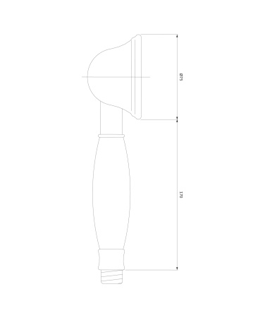 ART DECO rączka prysznicowa, chrom połysk