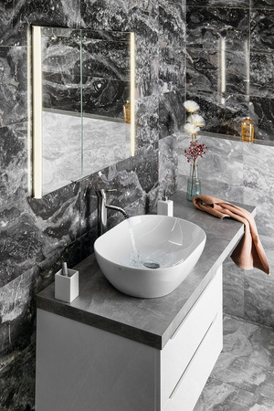 INTEGRA szafka z lustrem do zabudowy, oświetlenie LED, 85x70cm