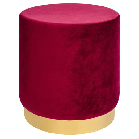 Pufa MARGO burgund - welur, podstawa złota