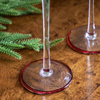 Red Rim Glass Candle Stick Set of 2 72x72x22mm