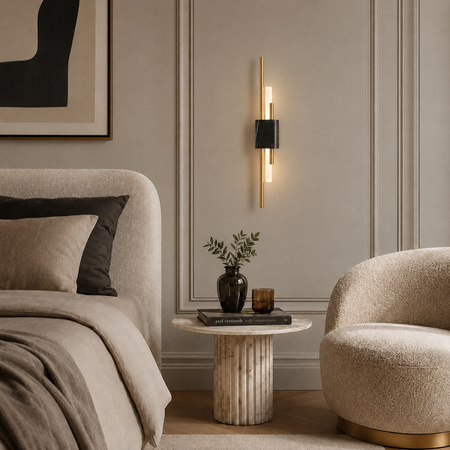 Lampa ścienna ELLIE LED 50 cm-marmurowa czarno - złota