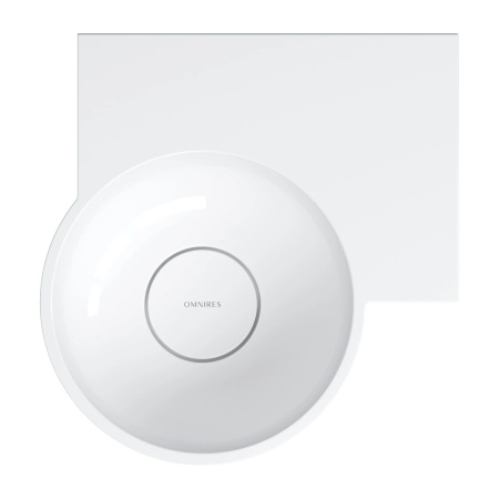 OVO M+ umywalka nablatowa/wisząca - prawa, 33 x 34 cm, biały połysk