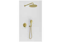 Axel Brushed Gold Zestaw prysznicowy z deszczownicą 25cm