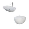Zestaw DES Miska WC podwieszana z deską W/O i Umywalką Nablatową VARIANT owalną 60x36 cm biały połysk