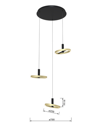 BREST - Lampa wisząca trójka