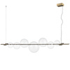 Lampa wisząca AMORE LED 153 cm - złota z transparentnymi kloszami