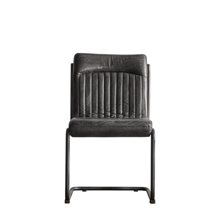 Krzesło skórzane Capri Antique Ebony 520 x 660 x 880 mm