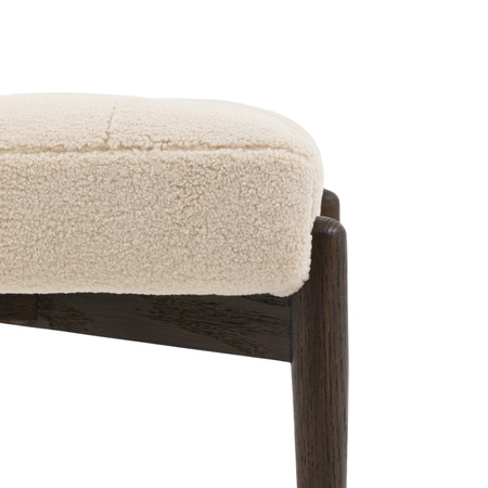 Humber Footstool Cream Faux Sheepskin