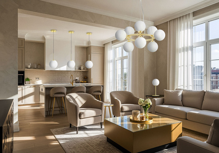 NOWOCZESNA LAMPA WISZĄCA KLASYCZNE ZŁOTO MARSIADA W9