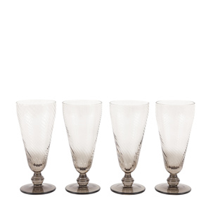 Swirl Flute Glass Smoked Grey (4pk) 72x72x166mm