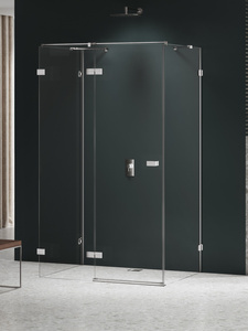 Kabina prysznicowa AVEXA NICKEL BRUSHED 1D prostokątna przyścienna P 90x80x200 szkło czyste 6mm Active Shield 2.0