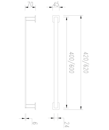 NELSON wieszak na ręcznik, 42 cm, grafit szczotkowany