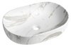 CALEO umywalka ceramiczna nabłatowa, 60x42cm, bianco carrara