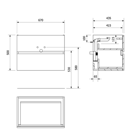 ODETTA szafka umywalkowa 67x50x43,5cm, sosna rustykalna