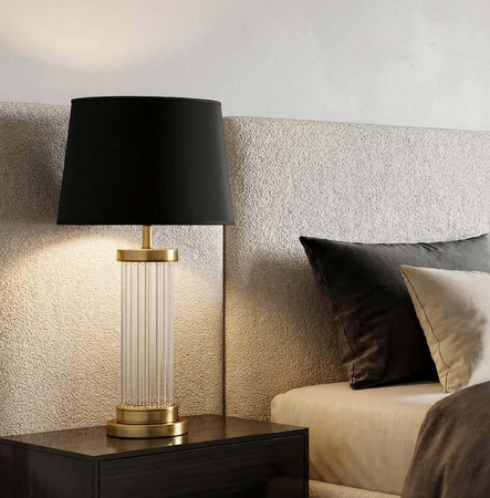 LAMPA NOCNA GLAMOUR CZARNO-MOSIĘŻNA LA BOTTE