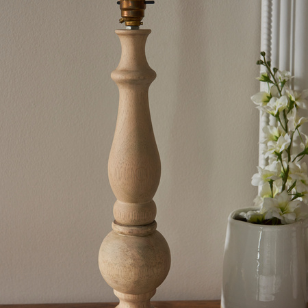 Hidcote Table Lamp Base Natural Wood
