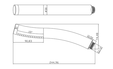 Słuchawka prysznicowa, 245mm, ABS/czarny/chrom