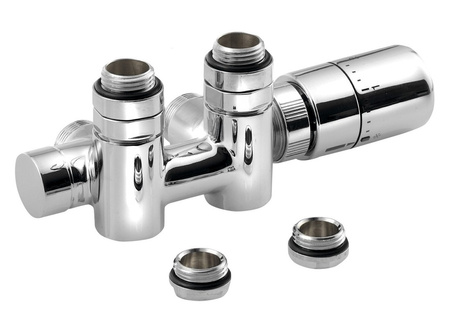 TWIN COMBI zestaw przyłączeniowy zespolony termostatyczny, prawy, chrom