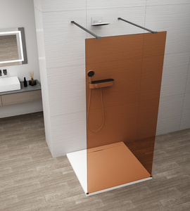 ESCA BLACK MATT jednoczęściowa kabina przysznicowa Walk-In, szkło Marron, 1500 mm