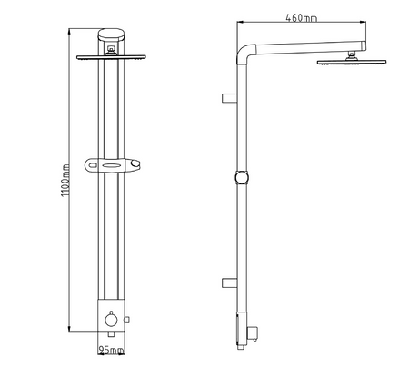 TOUR zestaw prysznicowy, wys. 1100mm, chrom