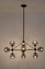 MOOSEE lampa wisząca PLANETARIO 10 czarna - klosze dymione