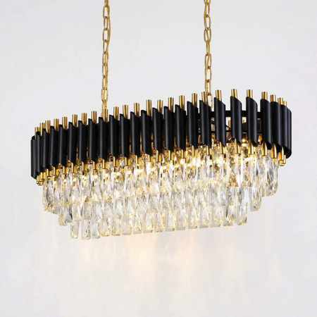 KLASYCZNY ŻYRANDOL KRYSZTAŁOWY CZARNO-ZŁOTY MAZINI PRO